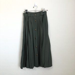 Francine Browner Vintage Green Button Down Skirt